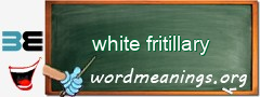 WordMeaning blackboard for white fritillary